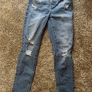 SO Blue Skinny Jeans with Distressed Details